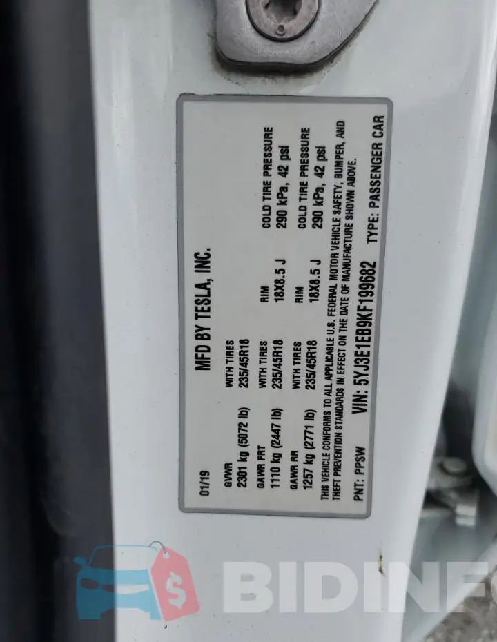 5YJ3E1EB9KF199682 Photo# 12