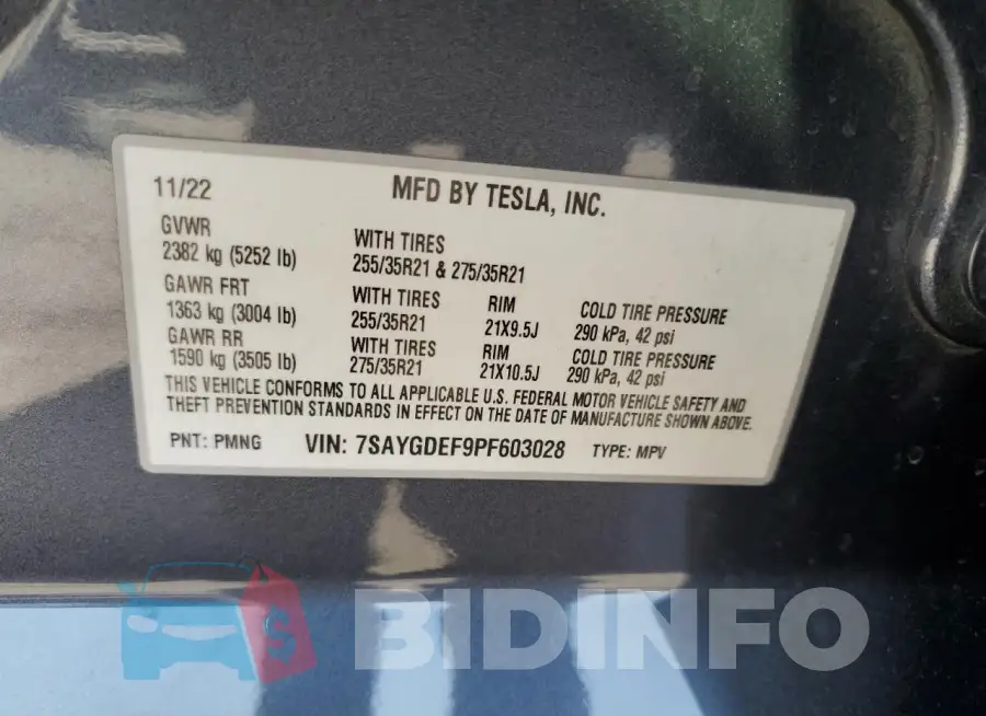 7SAYGDEF9PF603028 Photo# 12