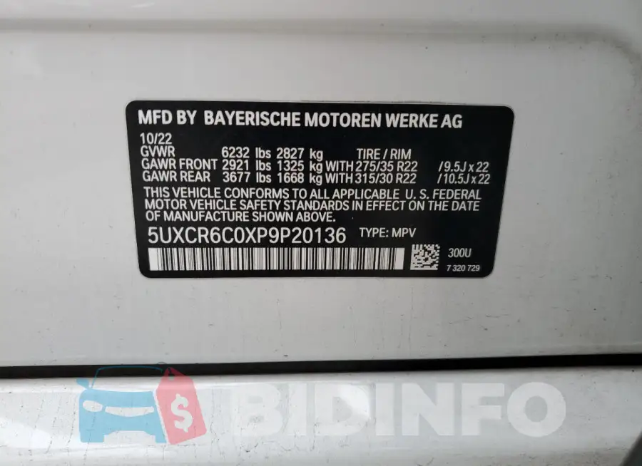 5UXCR6C0XP9P20136 Photo# 14