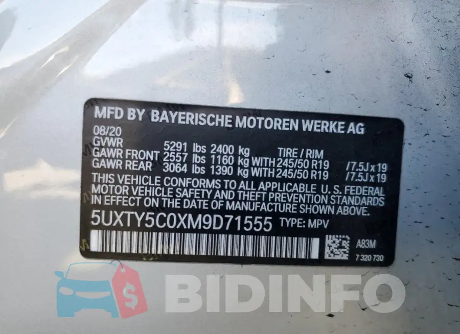 5UXTY5C0XM9D71555 Photo# 14