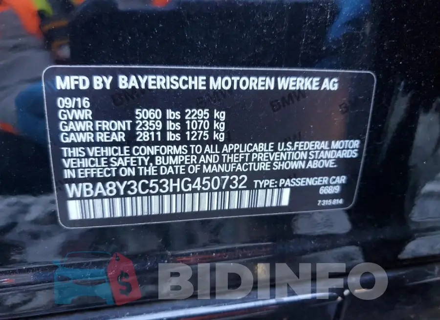 WBA8Y3C53HG450732 Photo# 12