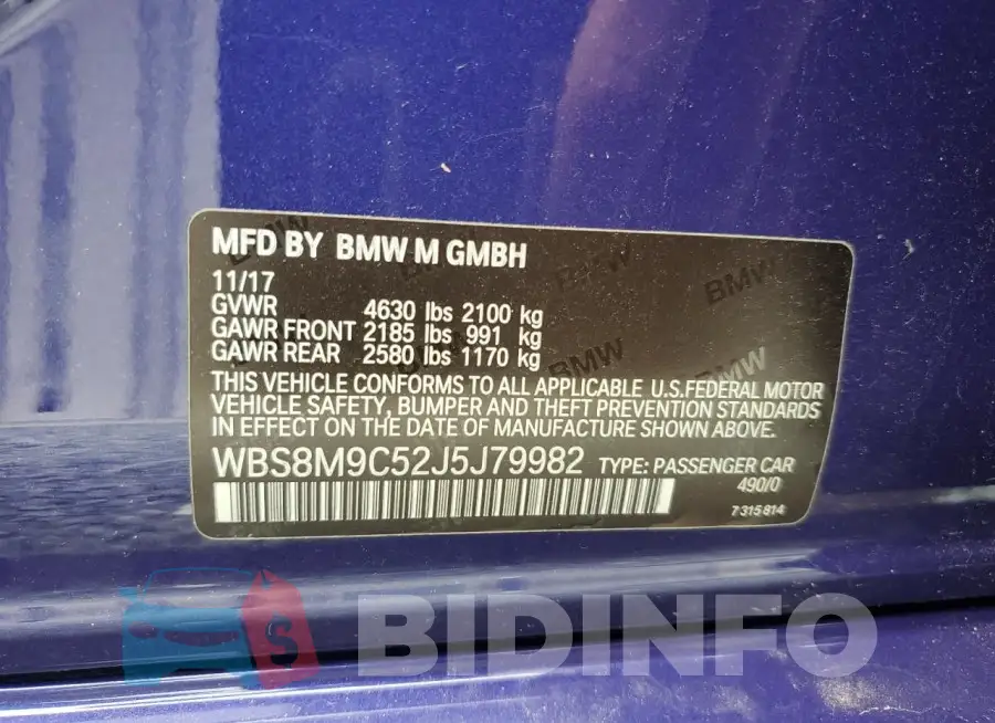 WBS8M9C52J5J79982 Photo# 12