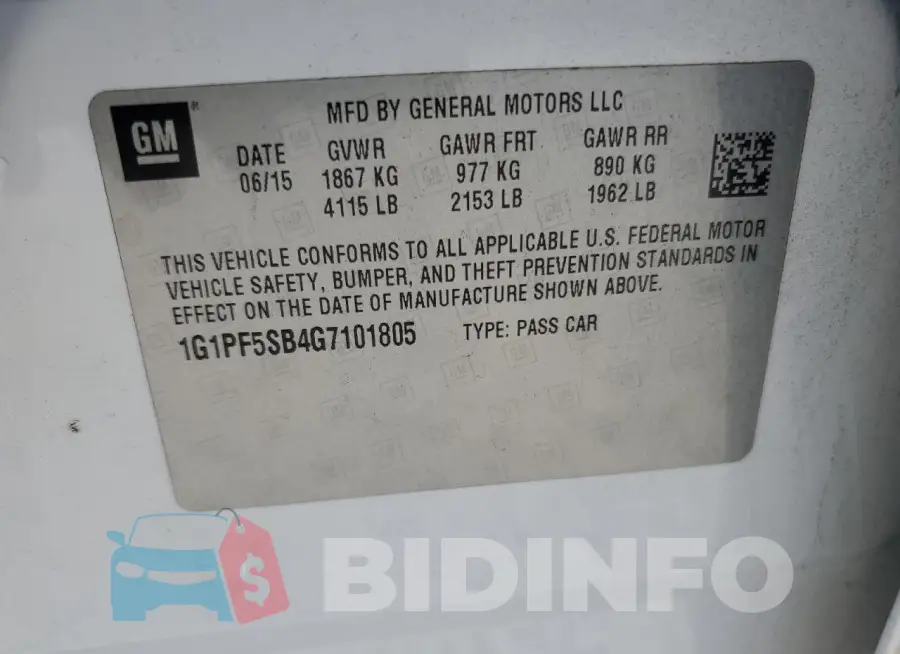 1G1PF5SB4G7101805 Photo# 12