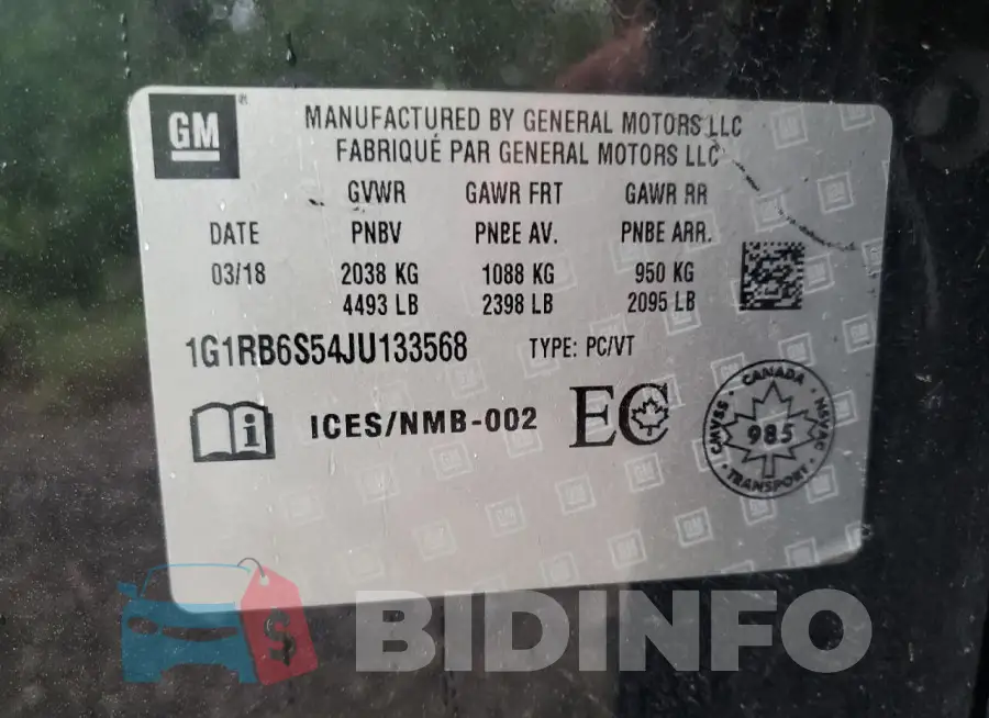 1G1RB6S54JU133568 Photo# 13