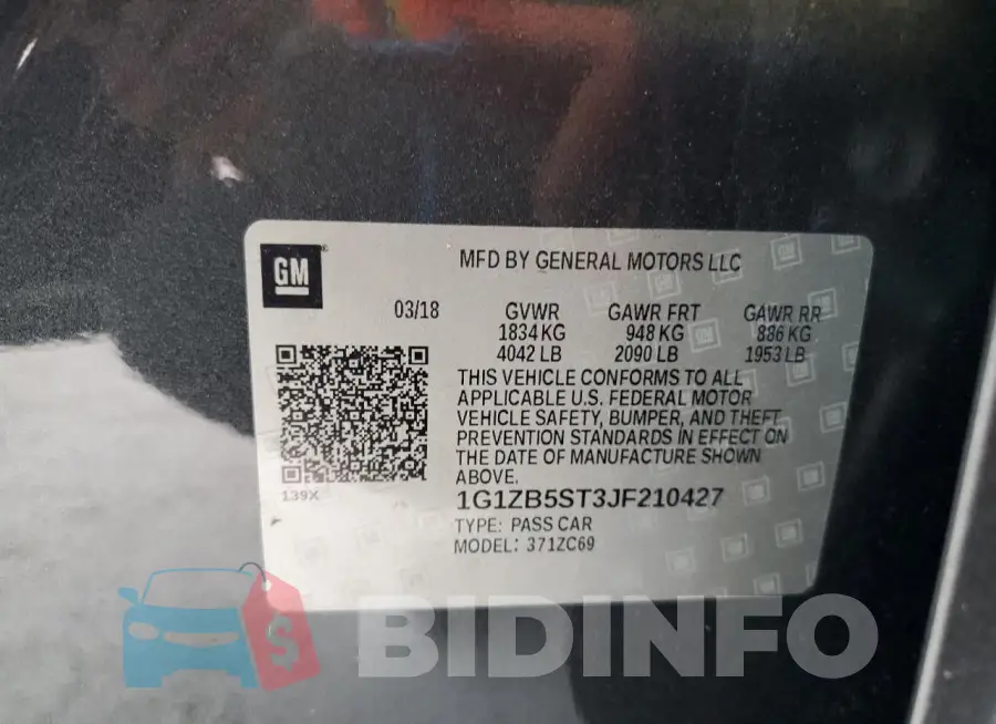 1G1ZB5ST3JF210427 Photo# 12