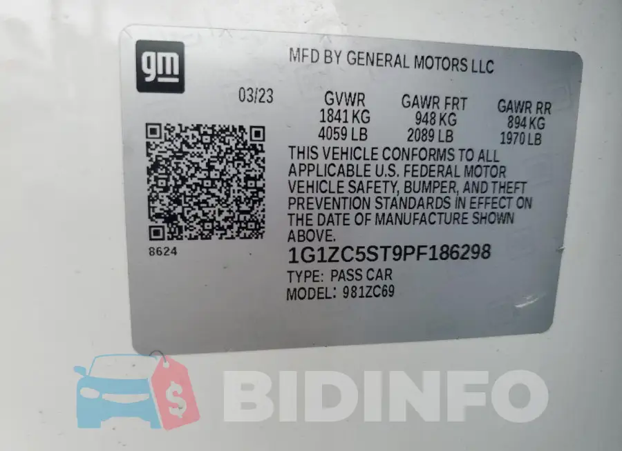 1G1ZC5ST9PF186298 Photo# 12