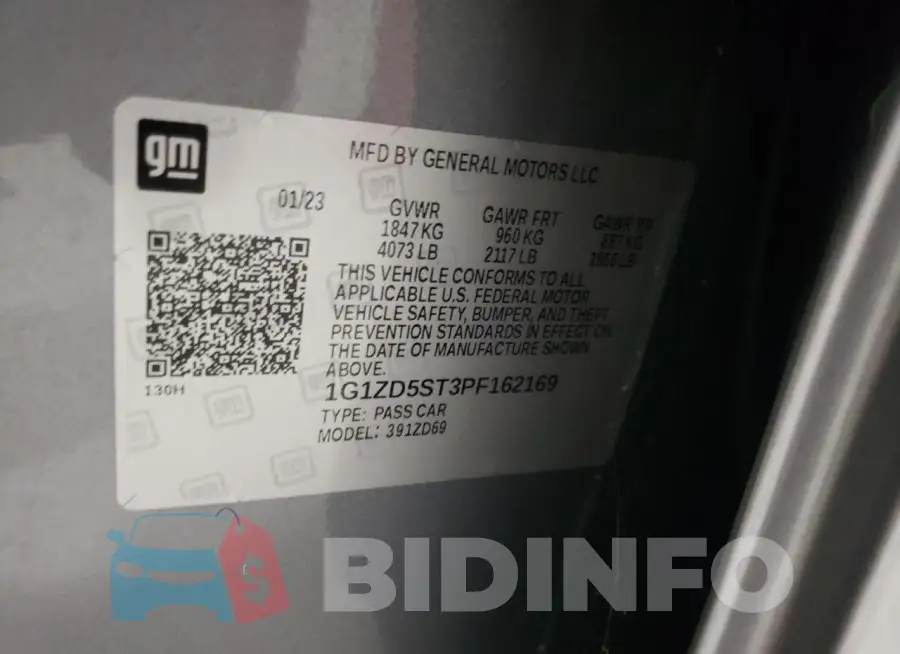 1G1ZD5ST3PF162169 Photo# 13