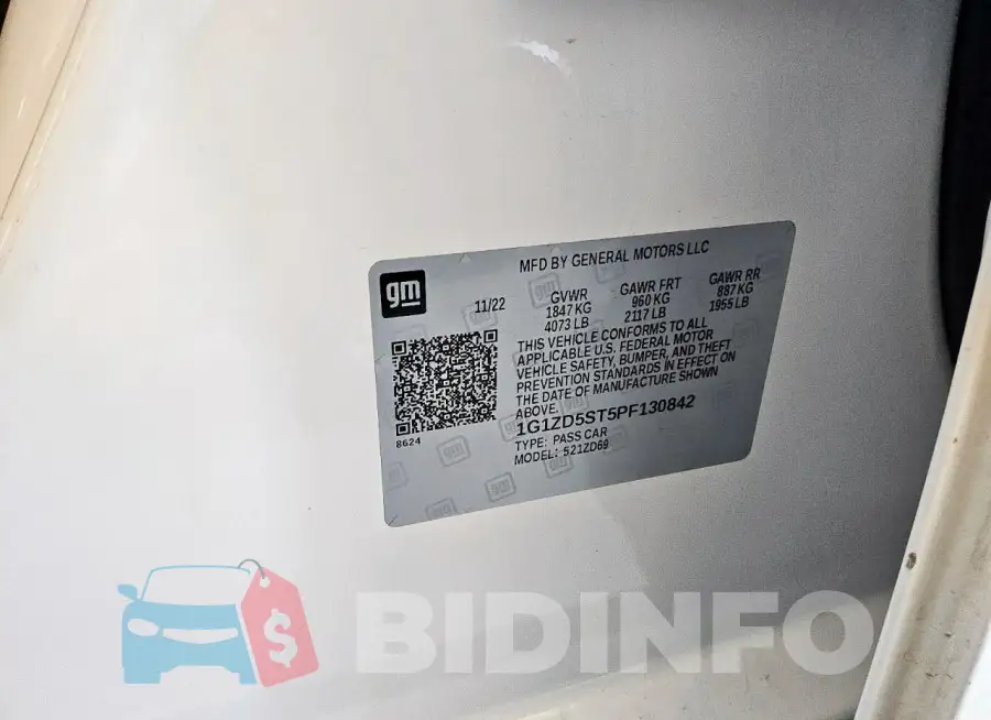 1G1ZD5ST5PF130842 Photo# 12