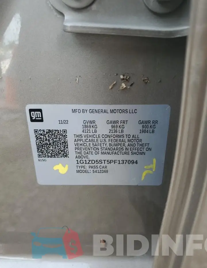 1G1ZD5ST5PF137094 Photo# 12