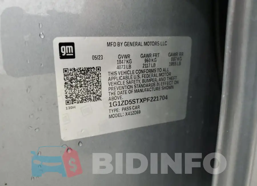 1G1ZD5STXPF221704 Photo# 13