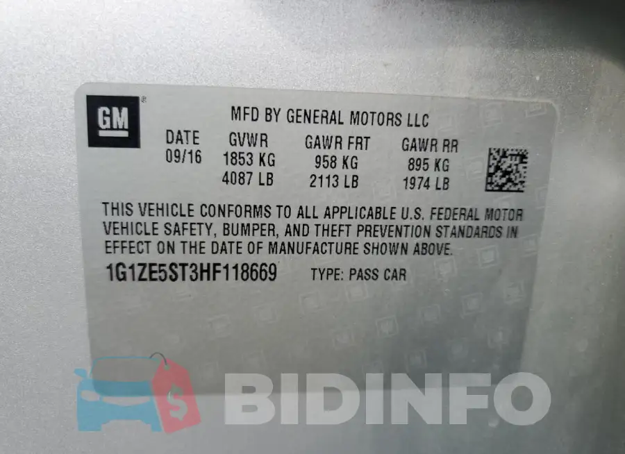 1G1ZE5ST3HF118669 Photo# 12