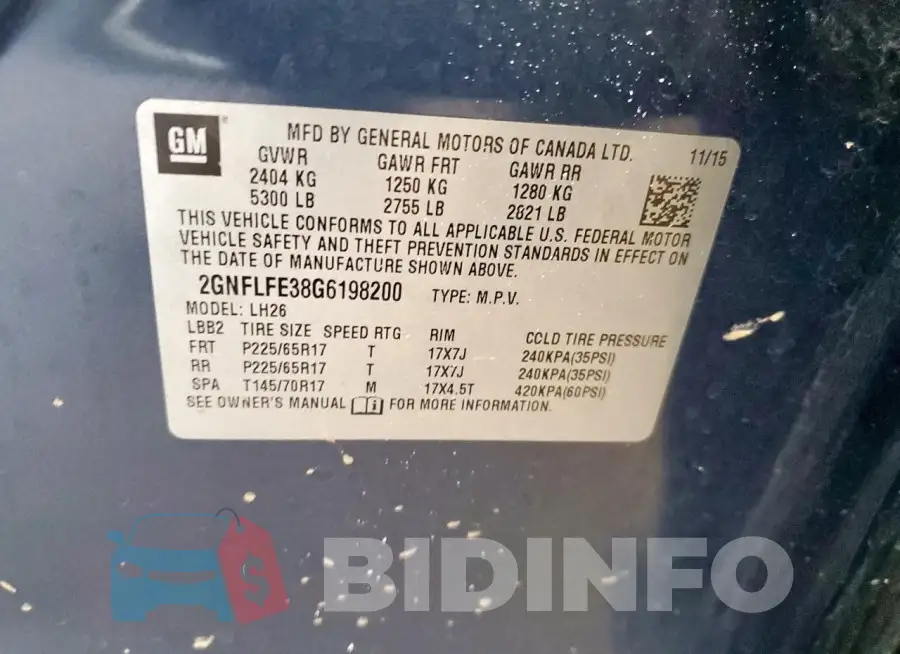2GNFLFE38G6198200 Photo# 13