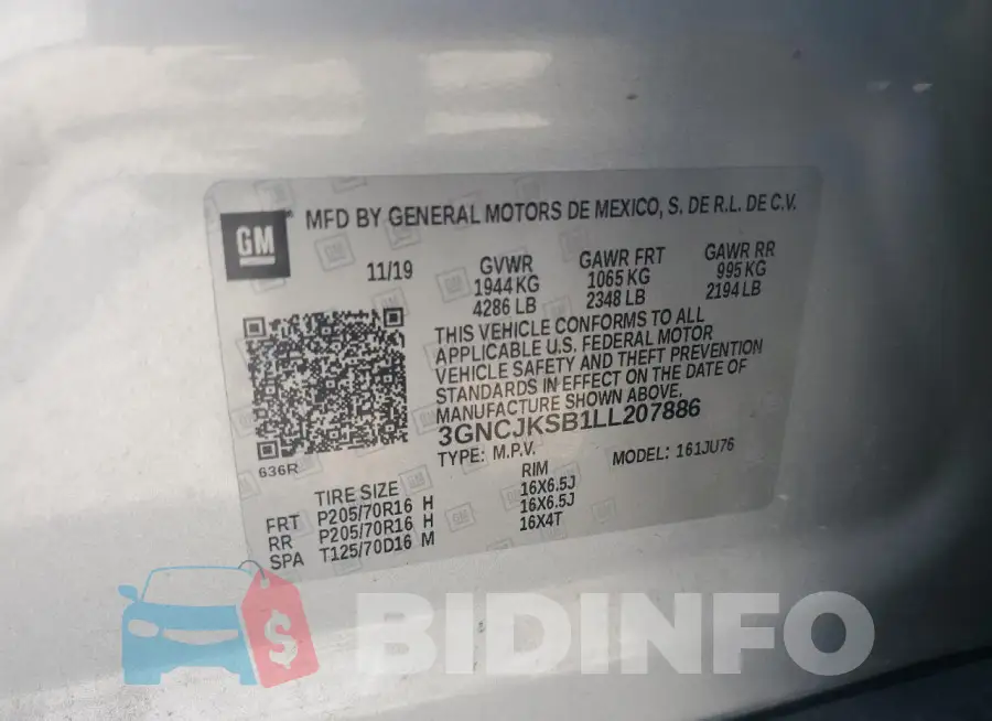 3GNCJKSB1LL207886 Photo# 12