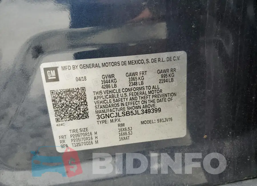 3GNCJLSB5JL349399 Photo# 13