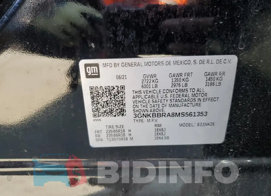 3GNKBBRA8MS561353 Photo# 13