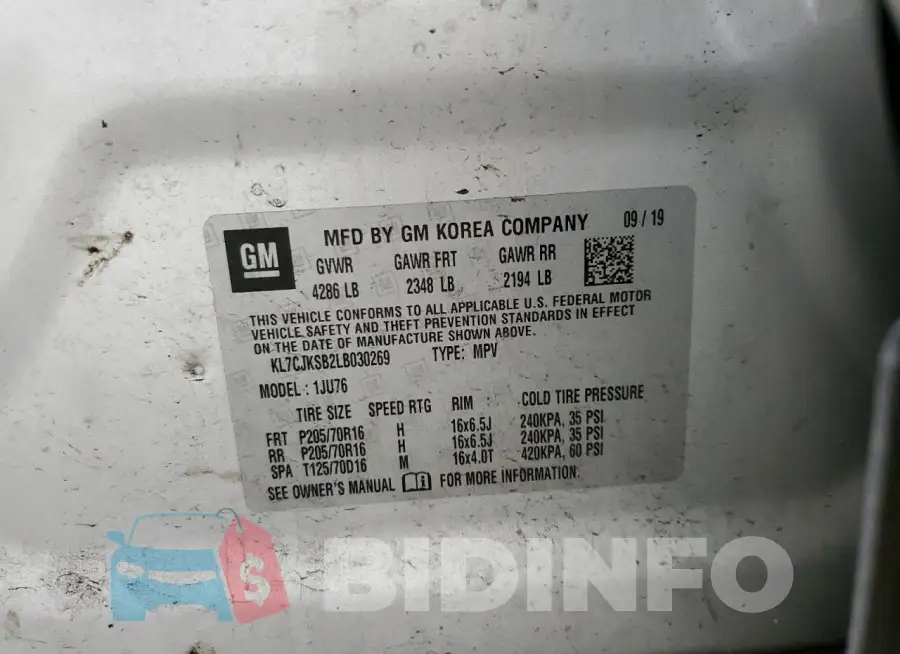 KL7CJKSB2LB030269 Photo# 12