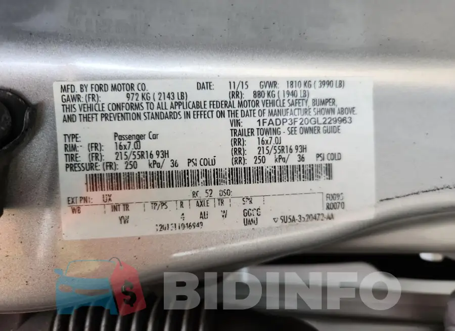 1FADP3F20GL229963 Photo# 12