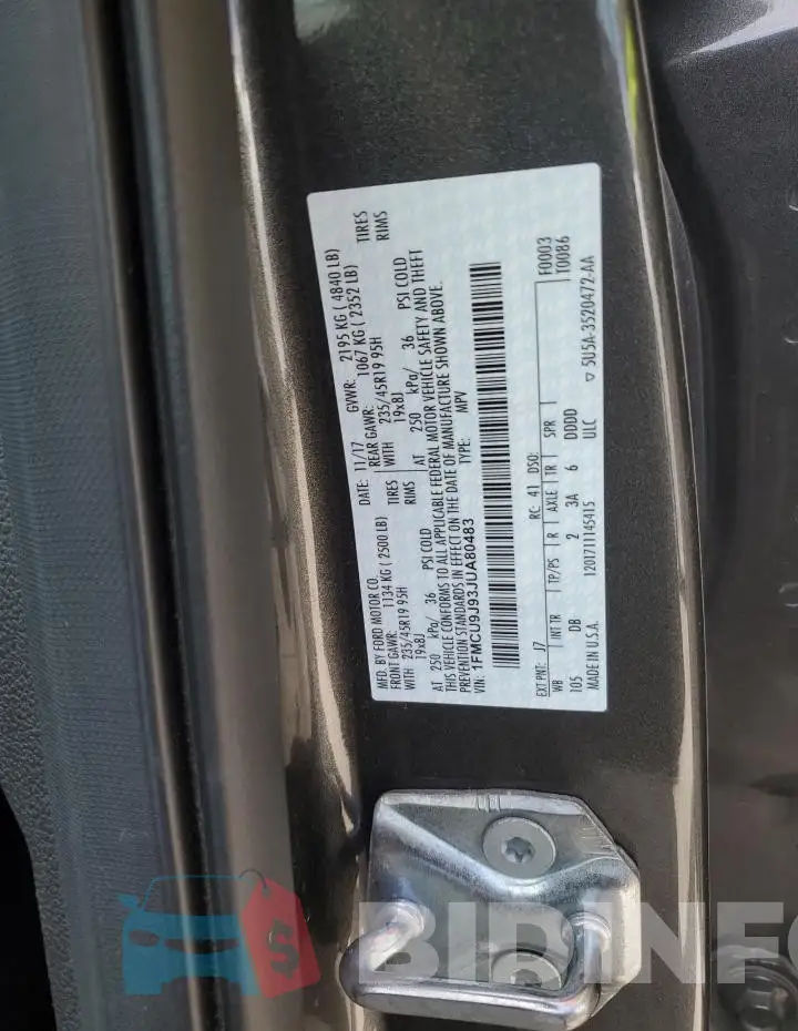 1FMCU9J93JUA80483 Photo# 13