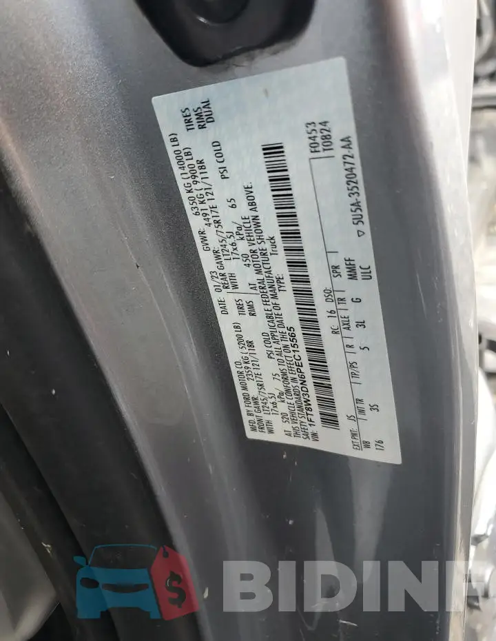 1FT8W3DN6PEC15565 Photo# 13