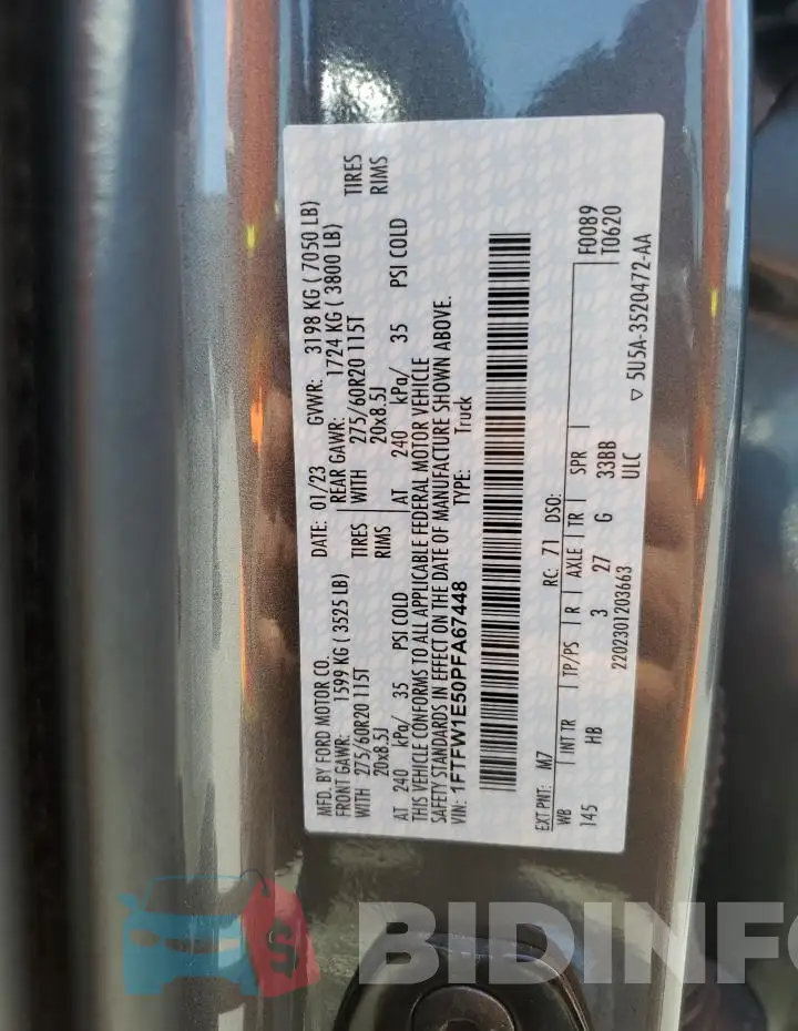 1FTFW1E50PFA67448 Photo# 12