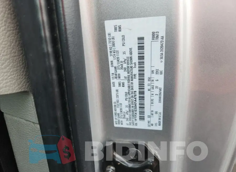 1FTFX1E55KFA47878 Photo# 12
