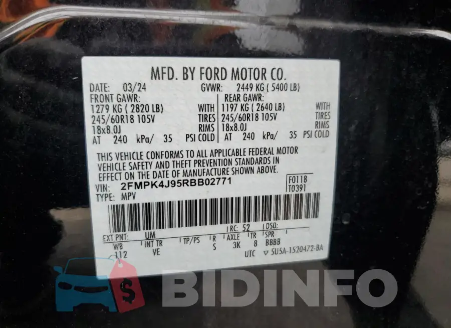 2FMPK4J95RBB02771 Photo# 14