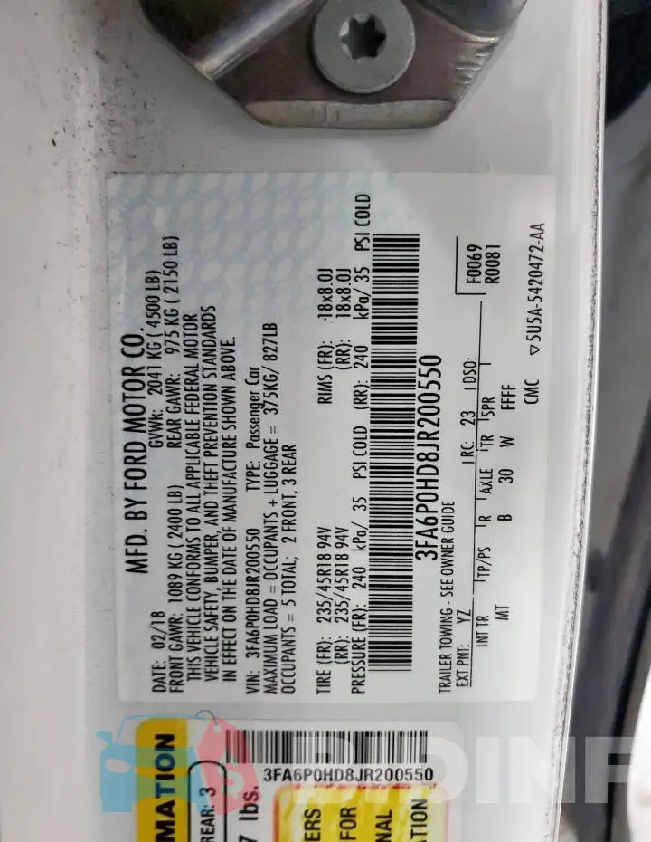 3FA6P0HD8JR200550 Photo# 12