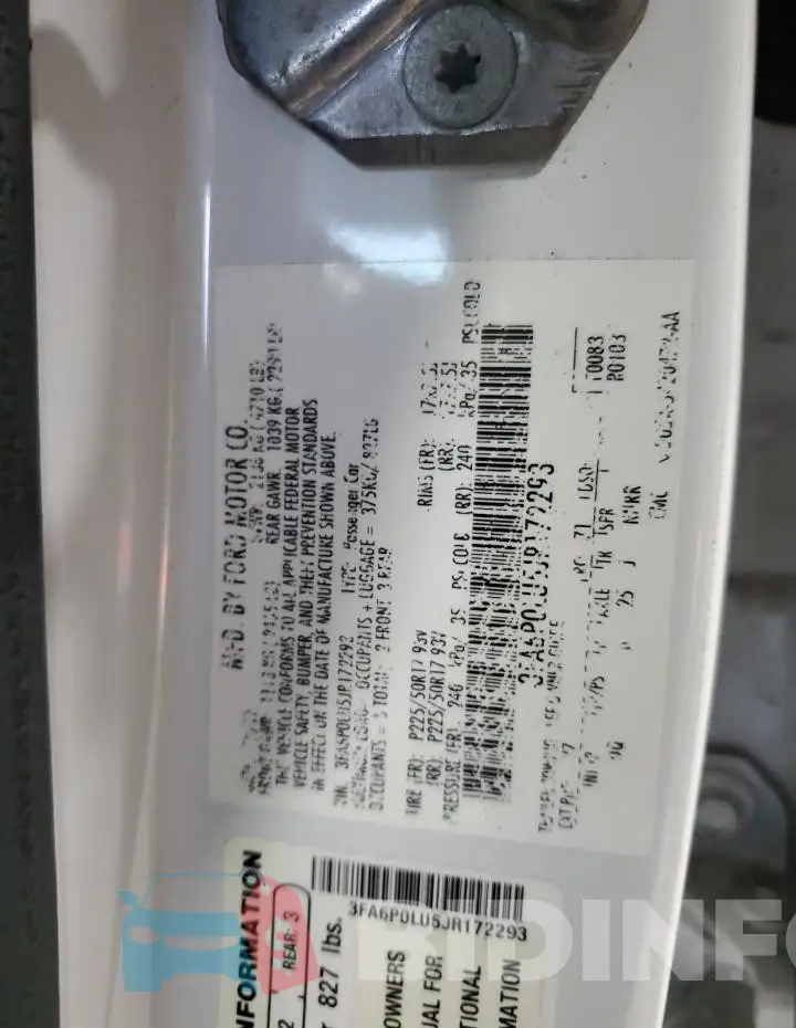 3FA6P0LU5JR172293 Photo# 13