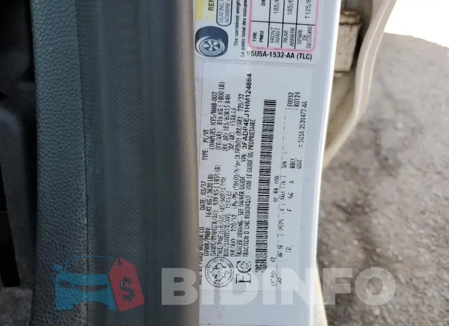 3FADP4EJ1HM124864 Photo# 12