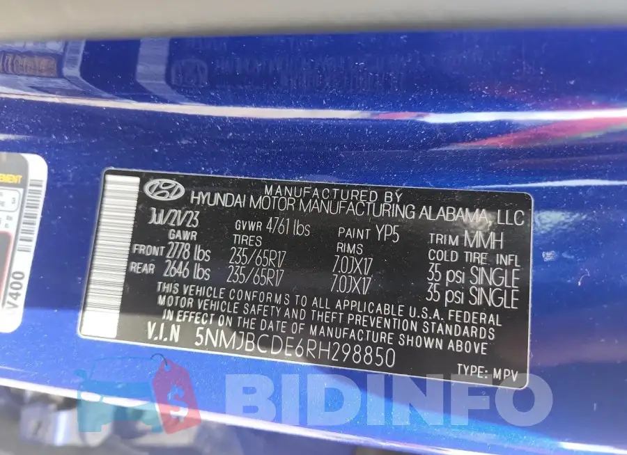 5NMJBCDE6RH298850 Photo# 12