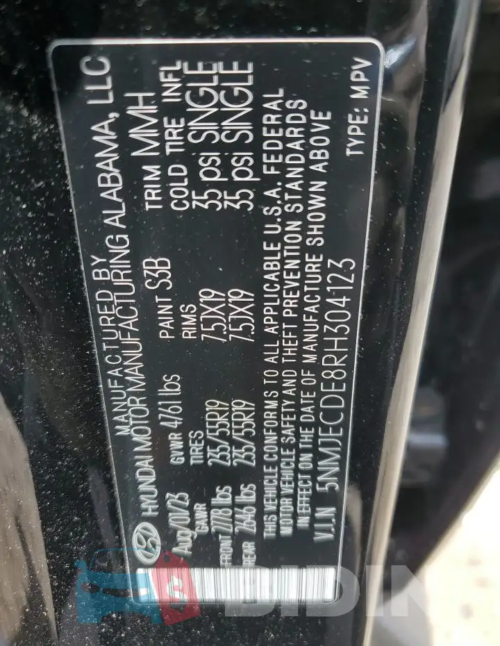 5NMJECDE8RH304123 Photo# 14