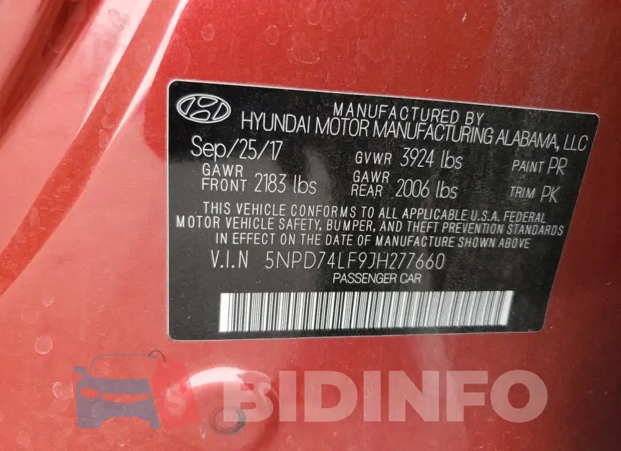 5NPD74LF9JH277660 Photo# 13