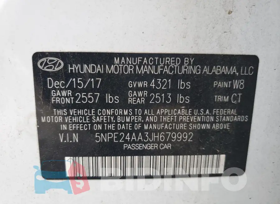 5NPE24AA3JH679992 Photo# 12