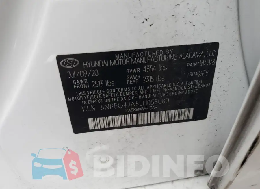 5NPEG4JA5LH058080 Photo# 12