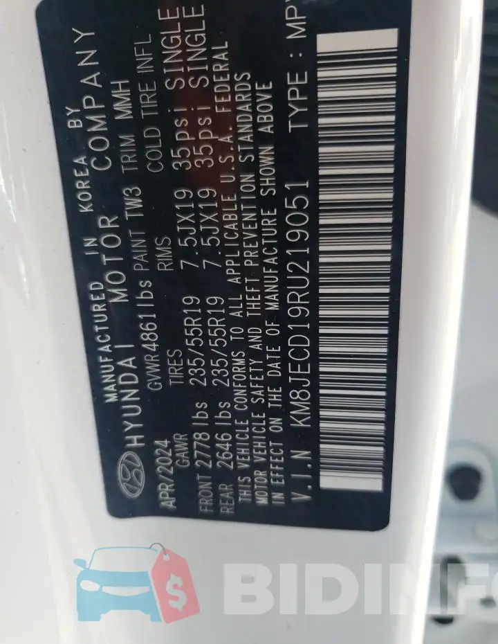 KM8JECD19RU219051 Photo# 12
