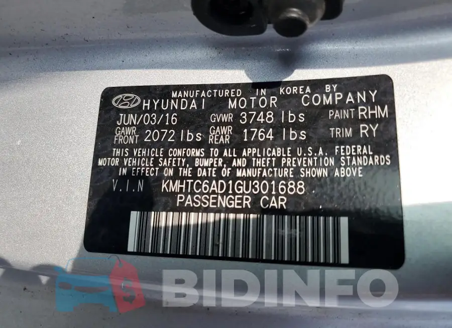 KMHTC6AD1GU301688 Photo# 12