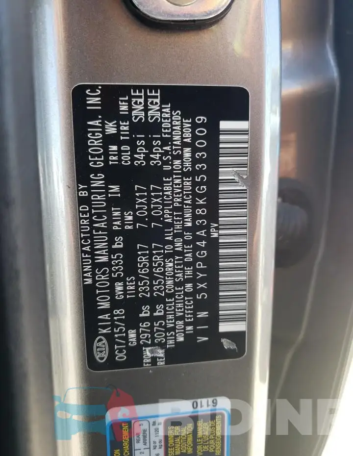 5XYPG4A38KG533009 Photo# 12