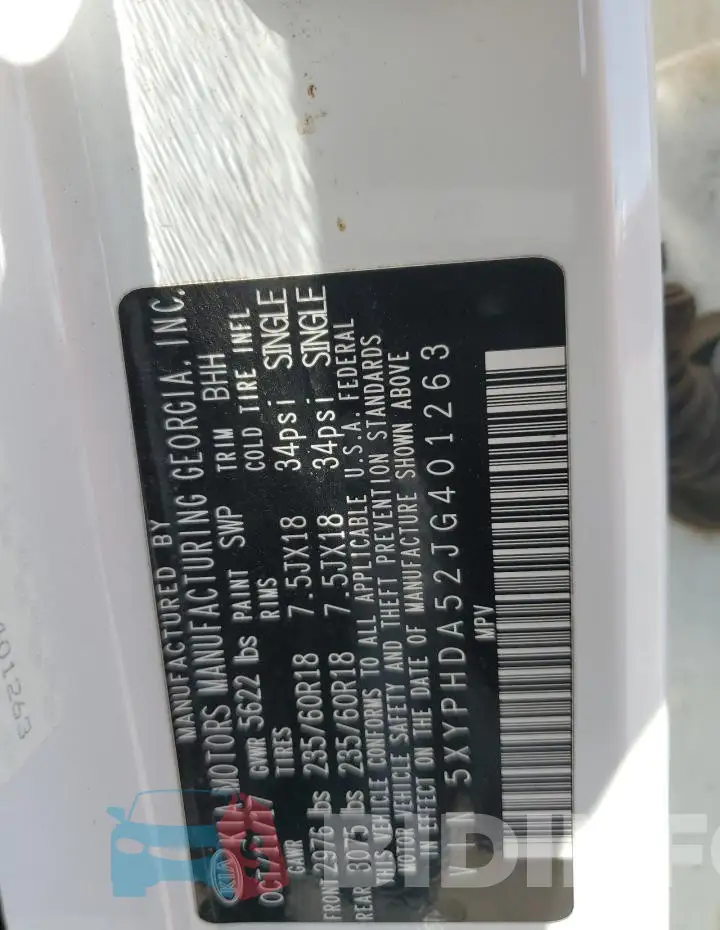 5XYPHDA52JG401263 Photo# 13