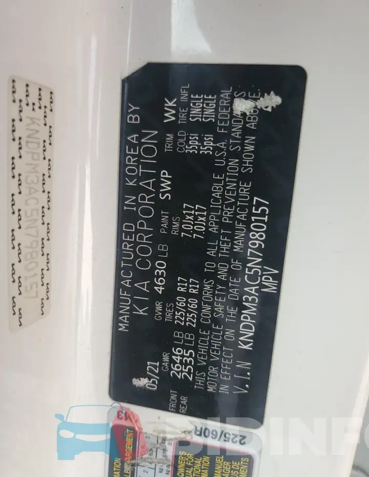 KNDPM3AC5N7980157 Photo# 13