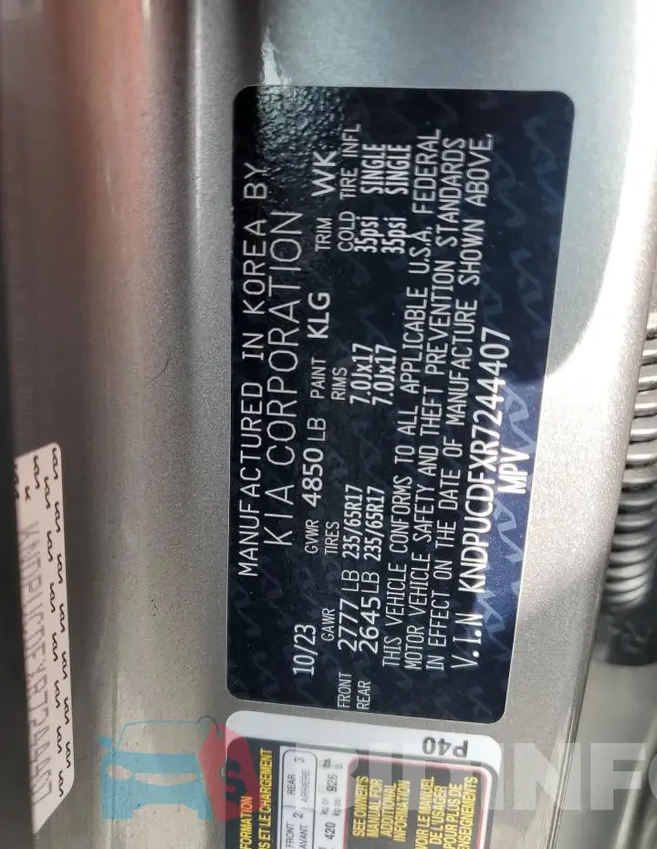 KNDPUCDFXR7244407 Photo# 14