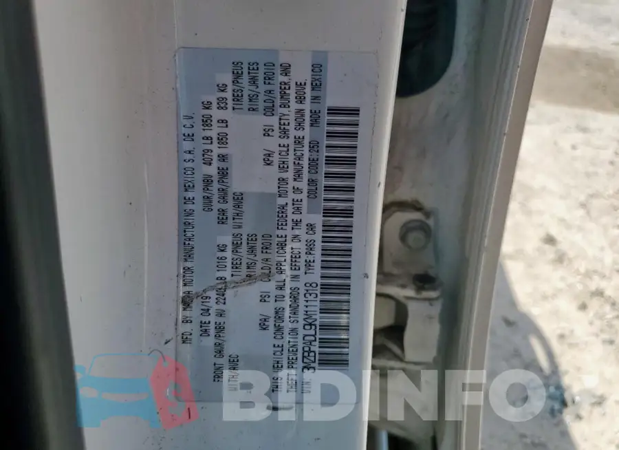 3MZBPADL9KM111318 Photo# 12