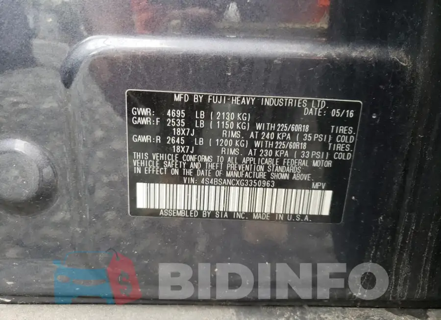 4S4BSANCXG3350963 Photo# 12