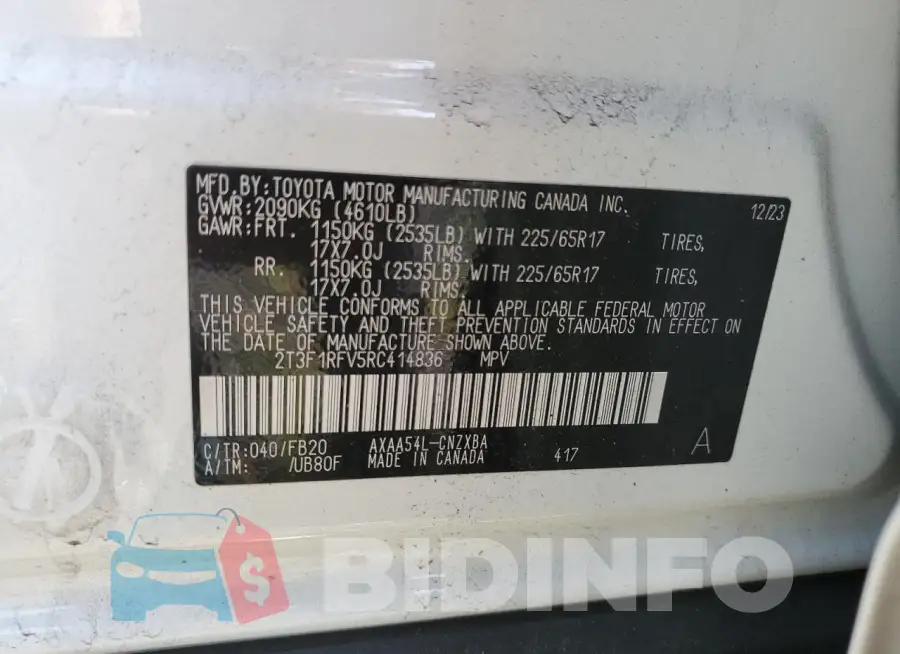 2T3F1RFV5RC414836 Photo# 14
