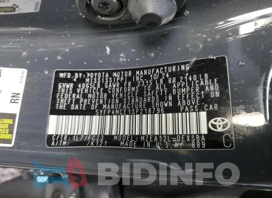 5YFP4MCE1SP218796 Photo# 12