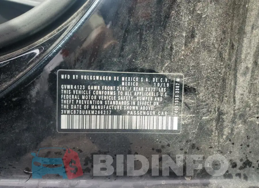 3VWCB7BU8KM266217 Photo# 13
