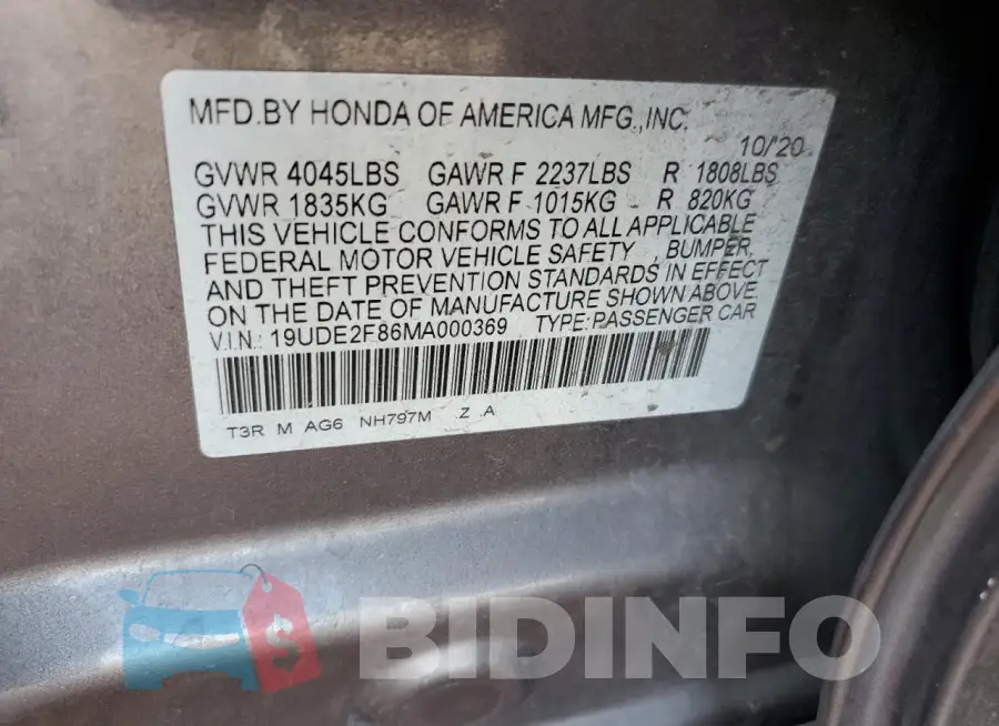 19UDE2F86MA000369 Photo# 12