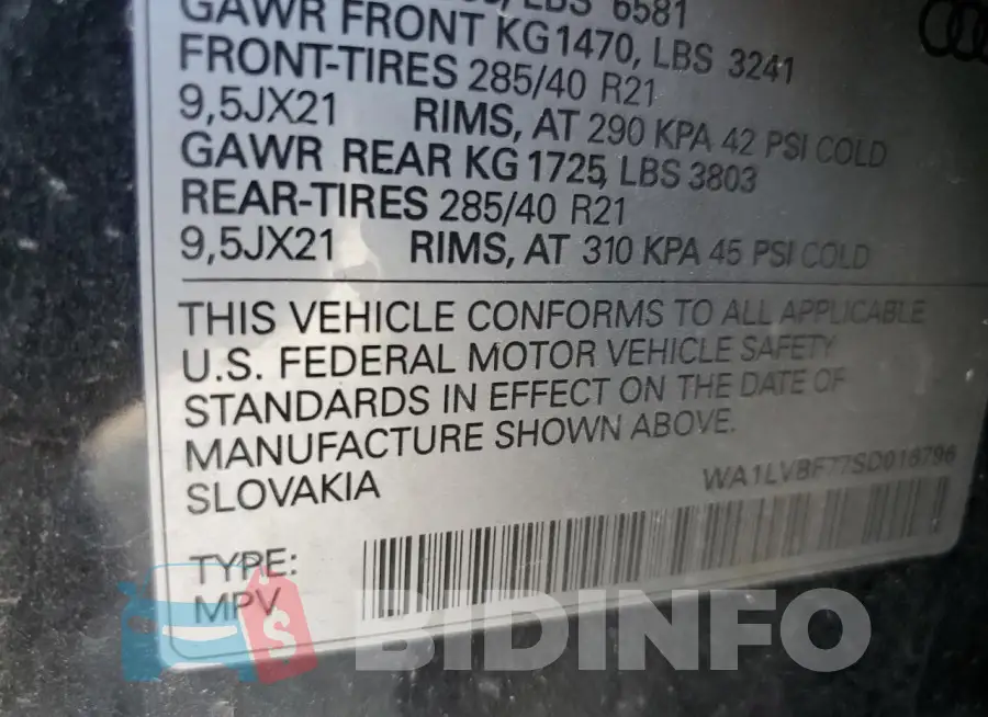 WA1LVBF77SD016796 Photo# 14