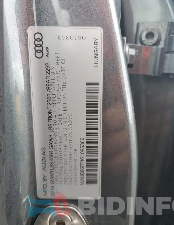 WAUB8GFF4G1085366 Photo# 12