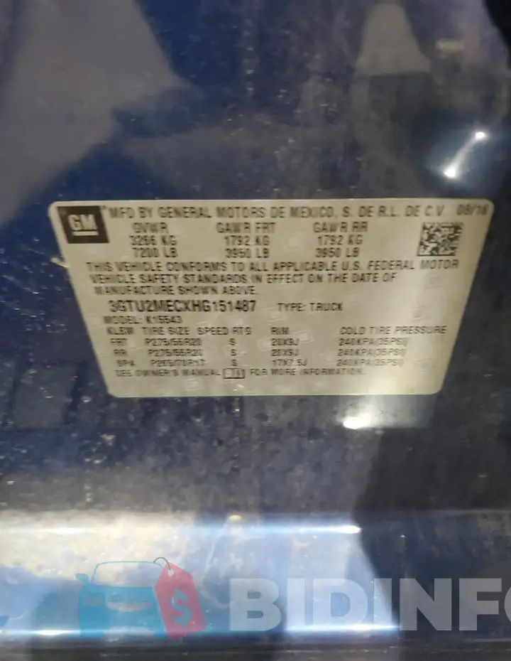 3GTU2MECXHG151487 Photo# 12