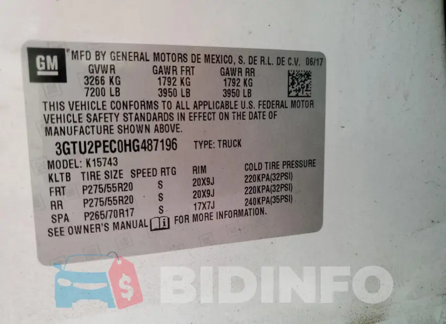 3GTU2PEC0HG487196 Photo# 13